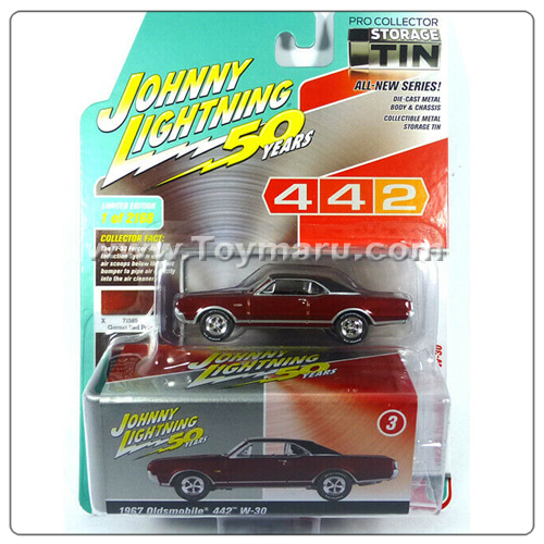 1/64 다이캐스트 Johnny Lightning 1967 Oldsmobile 442  W-30 (레드) (50주년 기념)