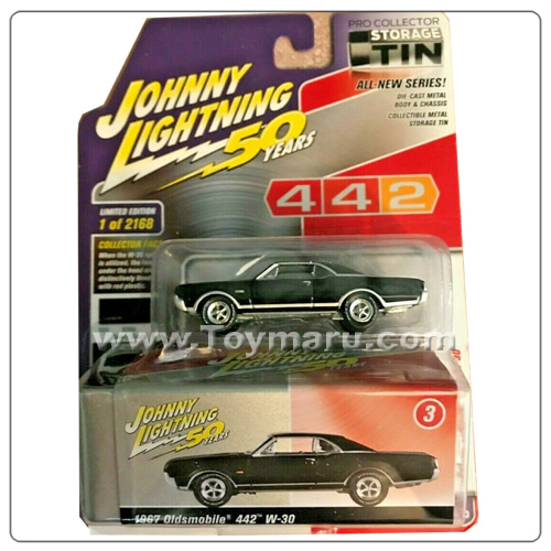 1/64 다이캐스트 Johnny Lightning 1967 Oldsmobile 442  W-30 (블랙) (50주년 기념)