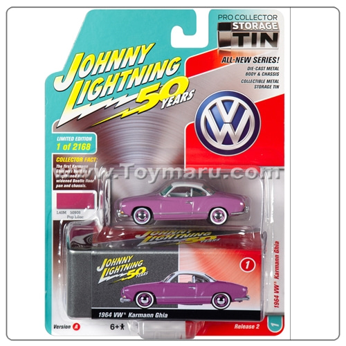 1/64 다이캐스트 Johnny Lightning 1964 VW Karmann Ghia (팝 라일락) (50주년 기념)