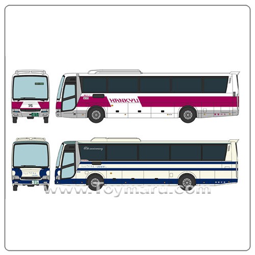 1/150 더 버스 컬렉션 한큐 버스 시코쿠 교통 「오사카 ~ 아와 이케다 선」복각 도장차 2대 세트