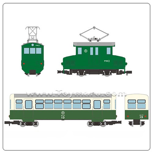 철도 컬렉션 내로우 게이지 80 아카사카광산 종업원 수송열차(데키1+호하프1) 2량세트 (2023년 6월 발매예정)