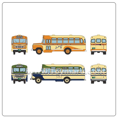 [ 더 버스 컬렉션 ] 1/150 레이와에 활약하는 보닛 버스 2대 세트(동해자동차·시코쿠 교통편) (2023년 9월 발매예정)
